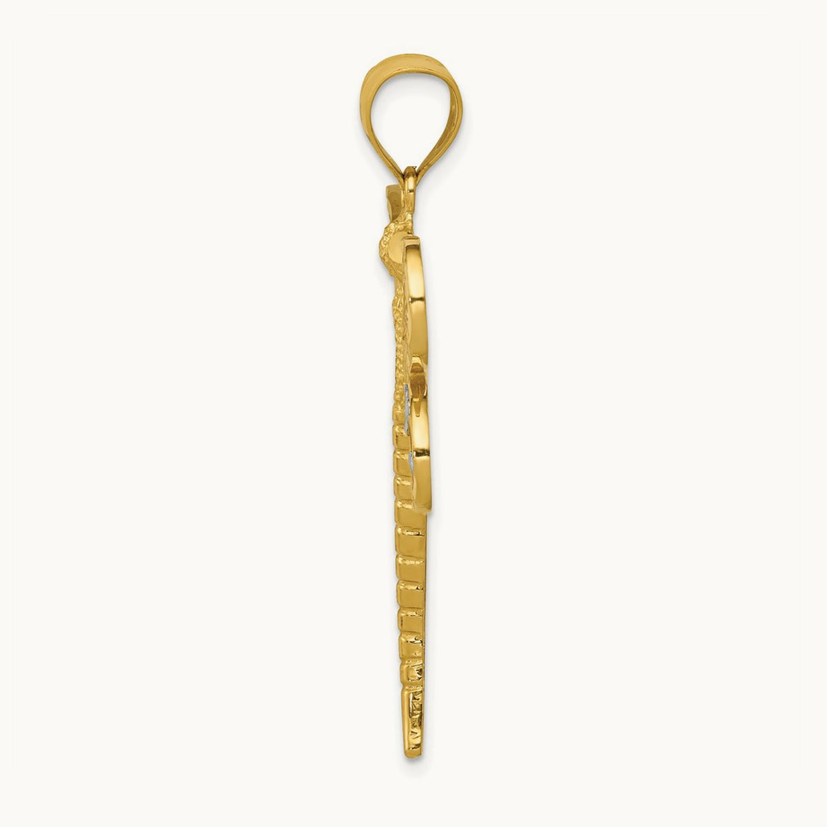 w/Rhodium Diamond-cut Filigree Dragonfly Pendant, 14K