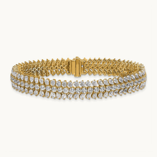 Fashion Tennis Bracelet, 10.00 ct tw Lab-Grown Diamond — 14K Yellow Gold