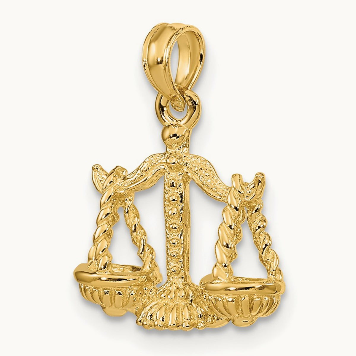 3-D Libra Zodiac Charm, 14K