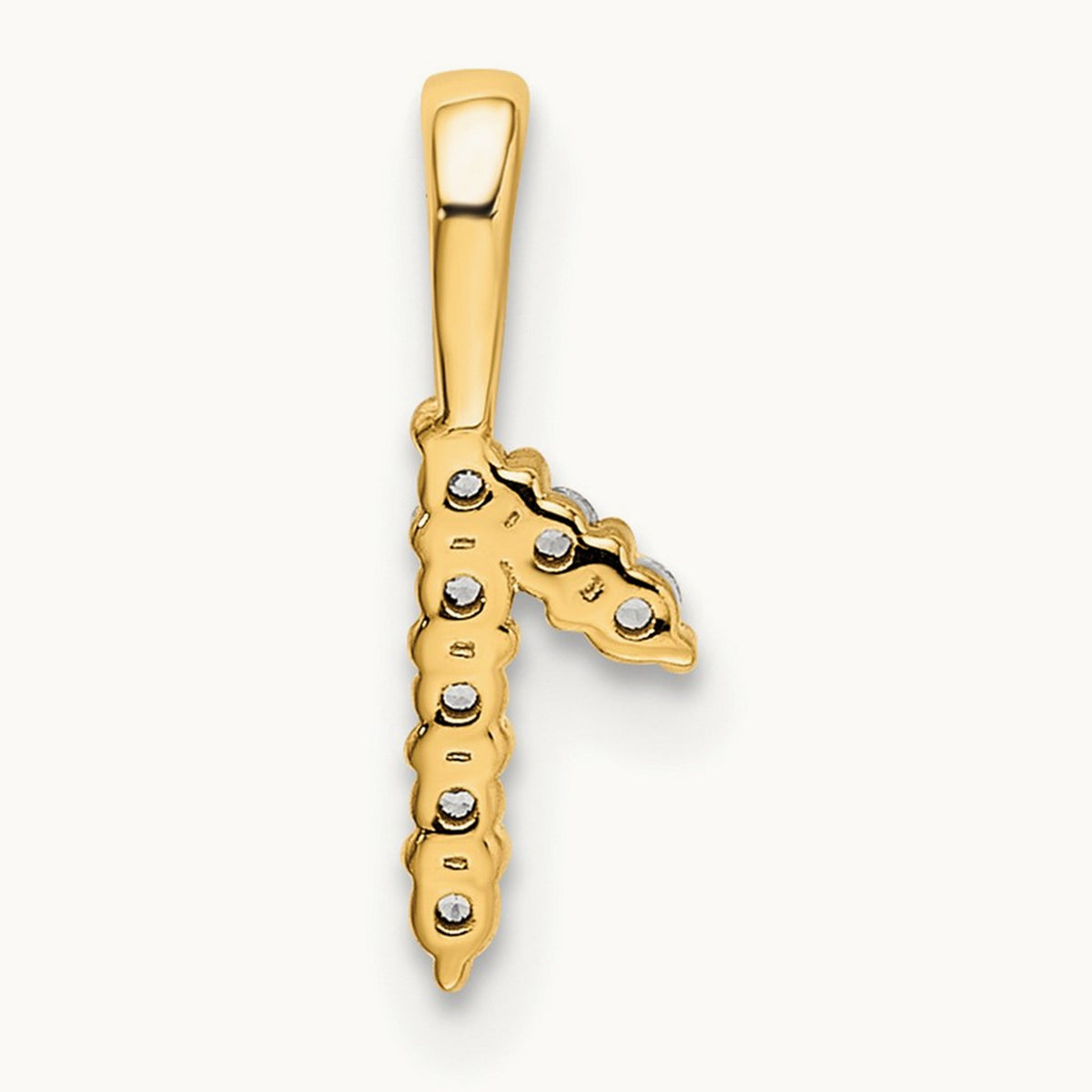 Diamond Number 1 Pendant — 14K Yellow Gold, 13mm