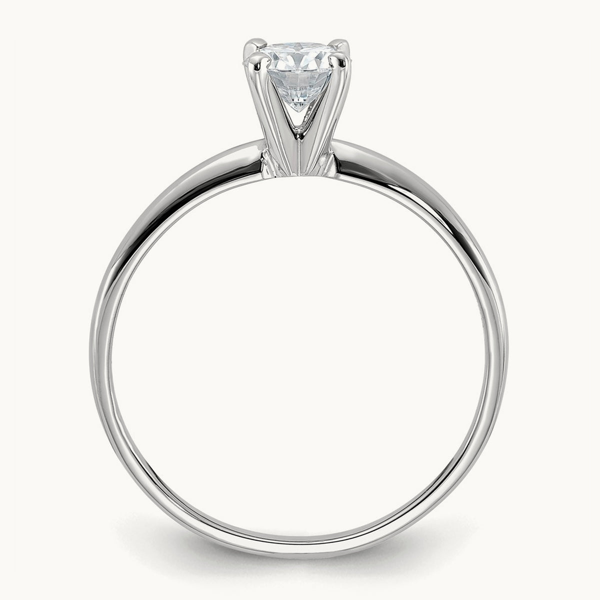 Round Solitaire Engagement Ring, 0.50 ct tw Lab-Grown Diamond — 14K White Gold