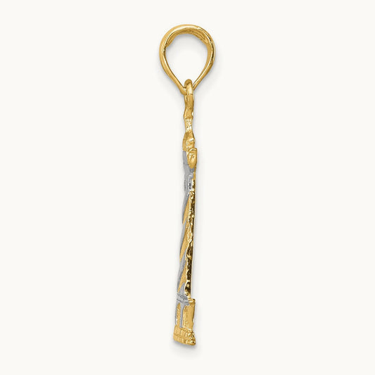 Cape Hatteras Lighthouse Pendant, 14K with Rhodium