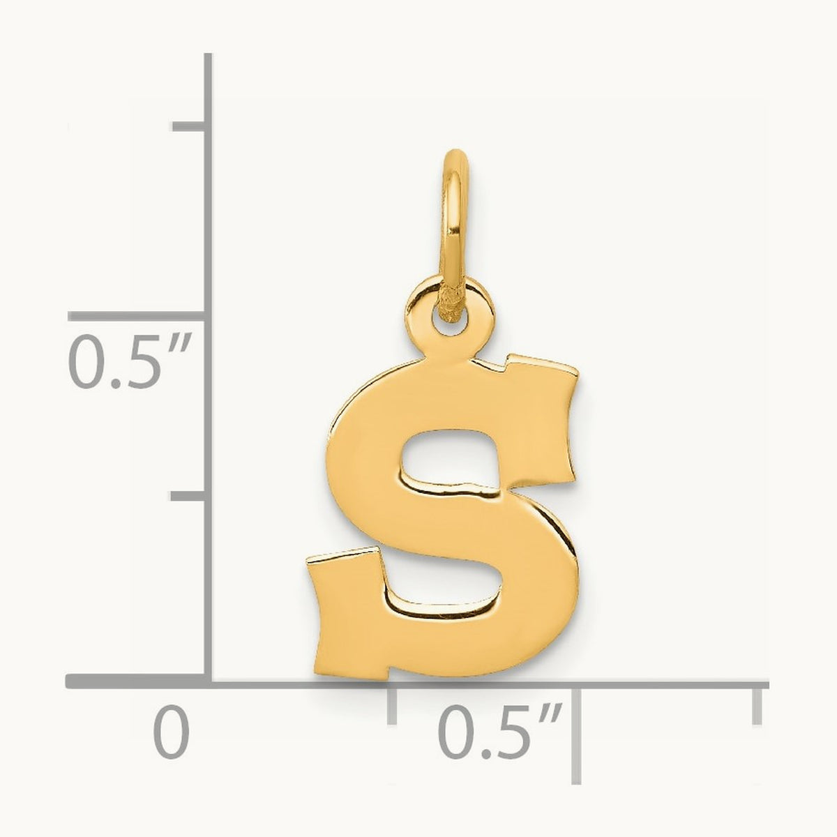 Small Block Initial Charm — 14K Yellow Gold, S
