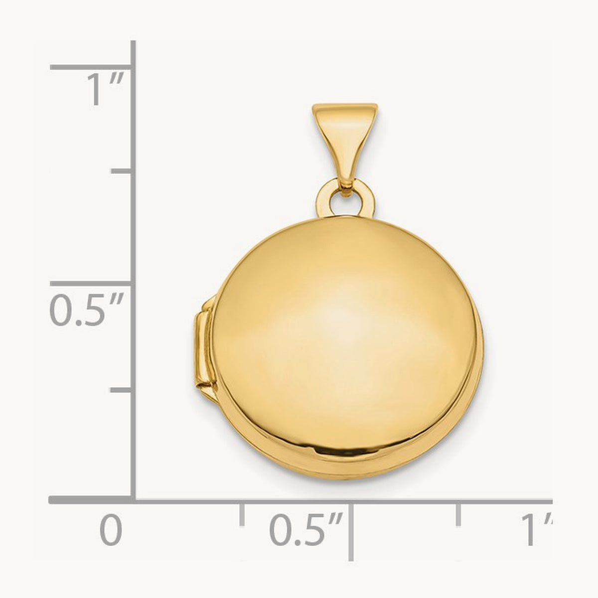 Polished Domed Round Locket — 14K Yellow Gold, 16mm
