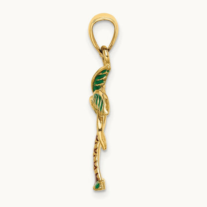 Enamel Palm Tree Charm, 14K