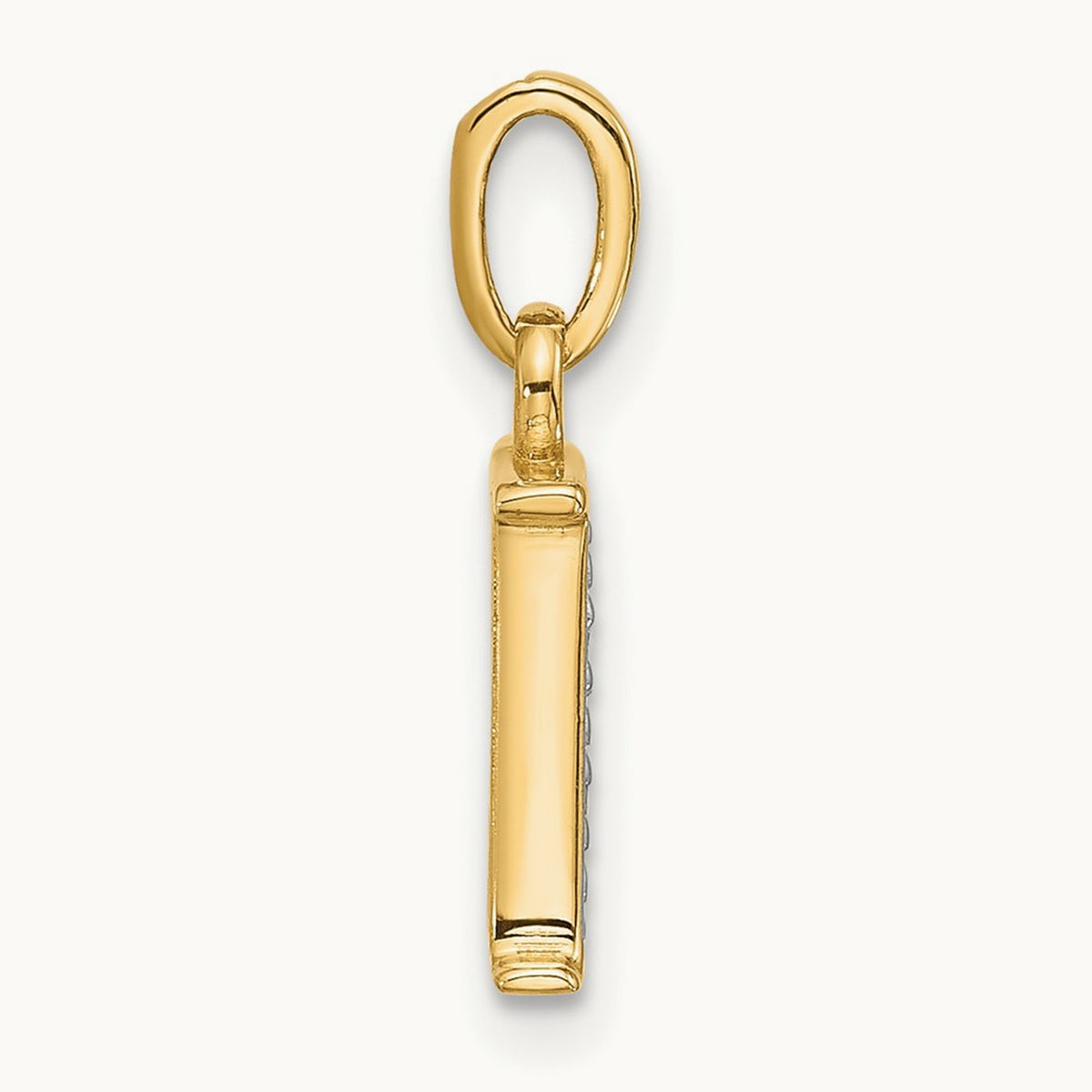 Diamond Letter K Initial Pendant, 14K with Rhodium