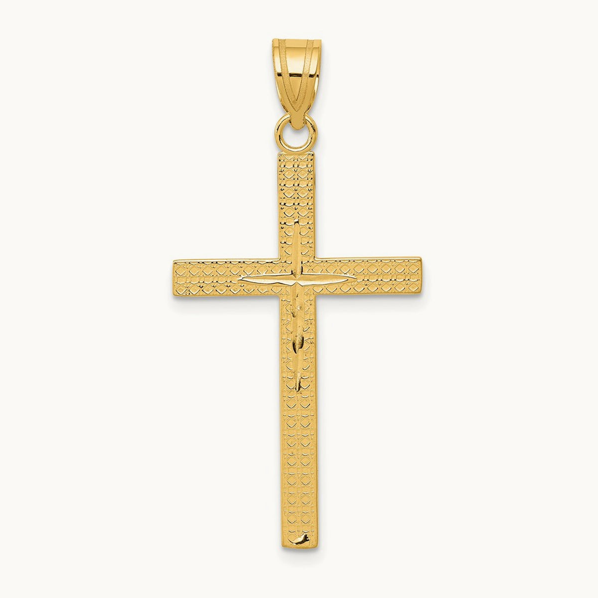 Diamond-cut Latin Cross Pendant — 41mm