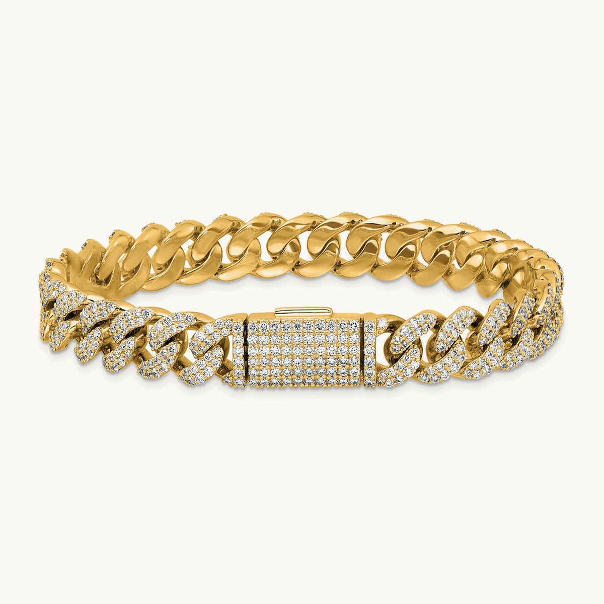 4mm Pavé Cuban Link Bracelet, 6.25 ct tw Lab-Grown Diamond