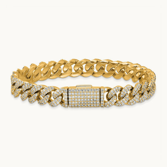 4mm Pavé Cuban Link Bracelet, 6.25 ct tw Lab-Grown Diamond
