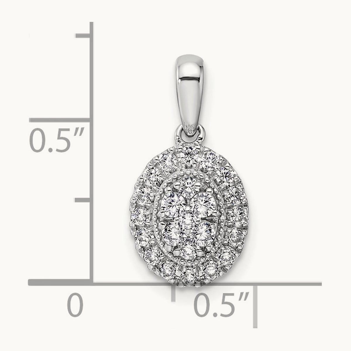 Oval Halo Pendant, 0.50 ct tw Lab-Grown Diamond