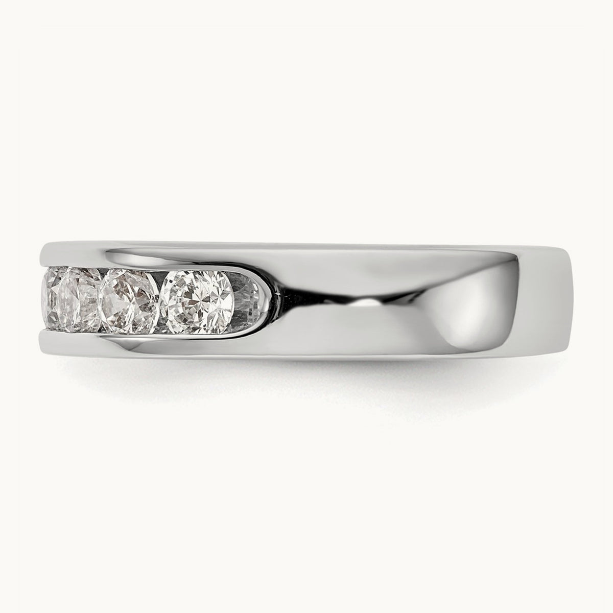 7-Stone Diamond Channel Band, 14K White Gold