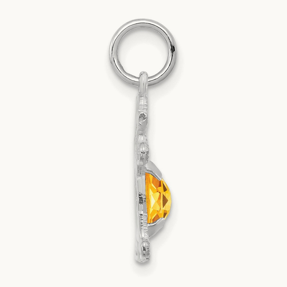 Girl 6x4 Oval Genuine Citrine-November — 14K White Gold