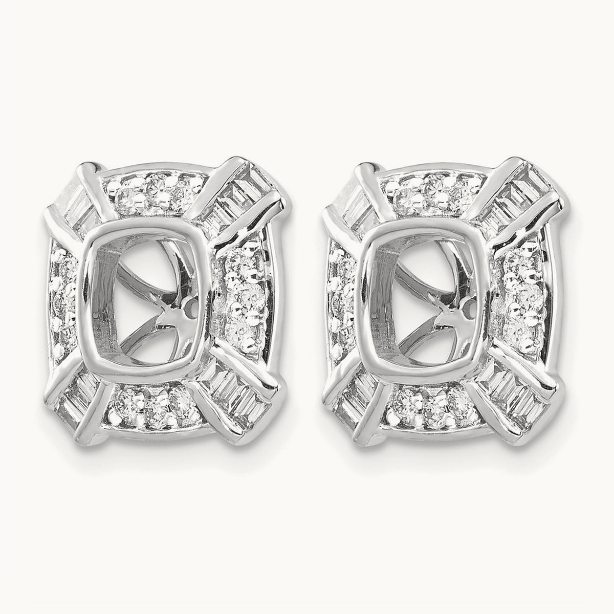 Fancy Diamond Earring Jackets, 14K White Gold