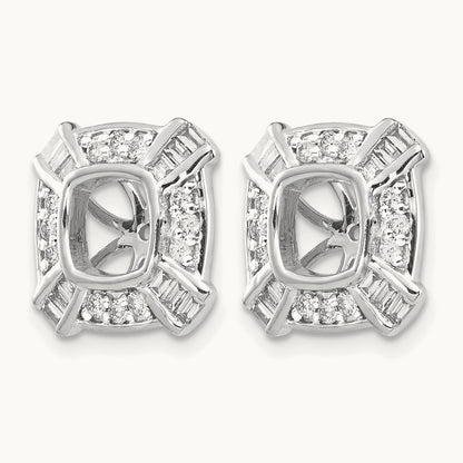 Fancy Diamond Earring Jackets, 14K White Gold