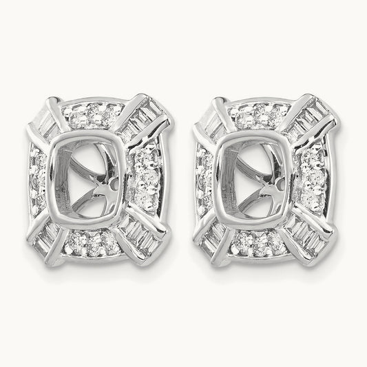 Fancy Diamond Earring Jackets, 14K White Gold