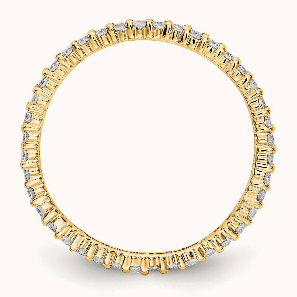 Polished Shared Prong Diamond Eternity Band — 14K Yellow Gold, 0.5 ct (3)