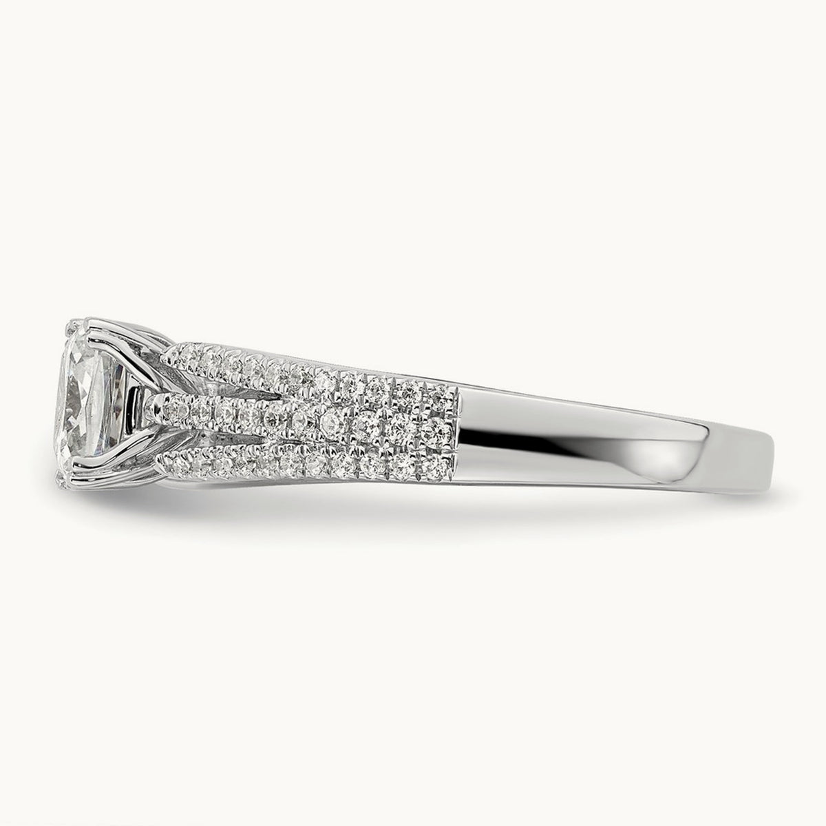3-Row Cushion Semi-Mount Engagement Ring — 1 ct, 7