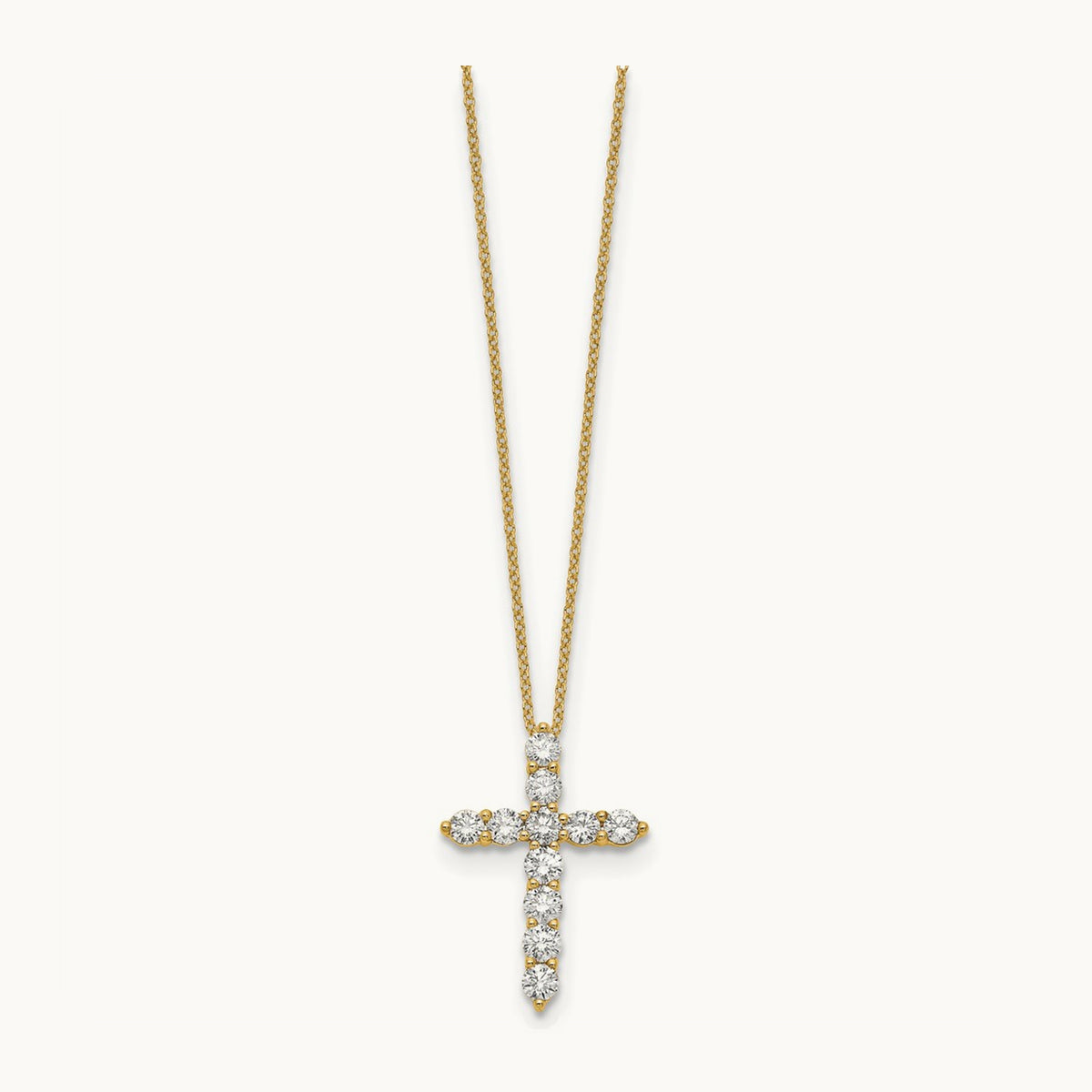 Diamond Cross 18 inch Necklace, 14K