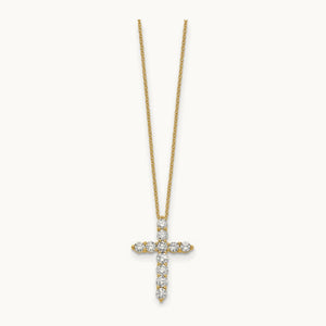 Diamond Cross 18 inch Necklace, 14K