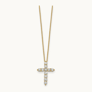 Diamond Cross 18 inch Necklace, 14K