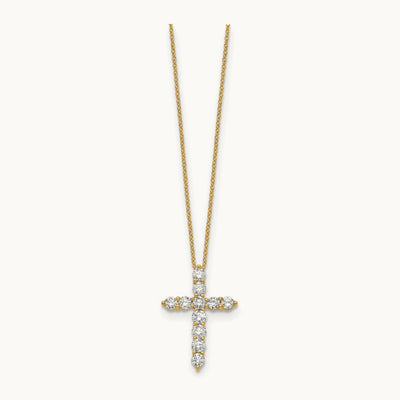 Diamond Cross 18 inch Necklace, 14K