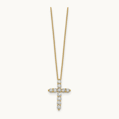 Diamond Cross 18 inch Necklace, 14K