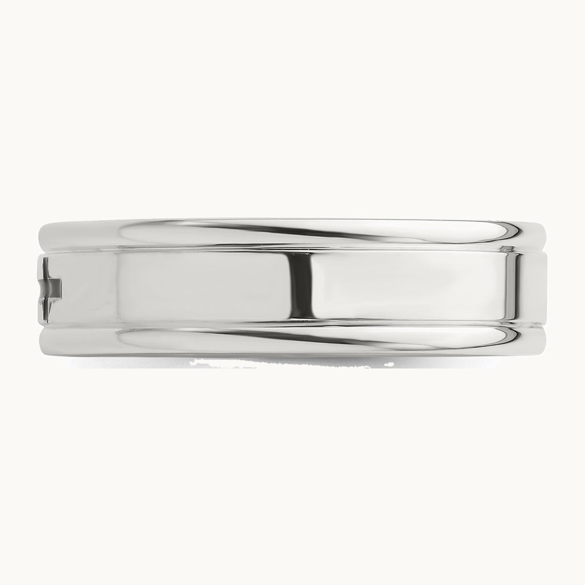Sterling Silver 6mm Enamel Cross Fancy Band