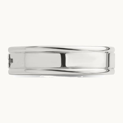 Sterling Silver 6mm Enamel Cross Fancy Band