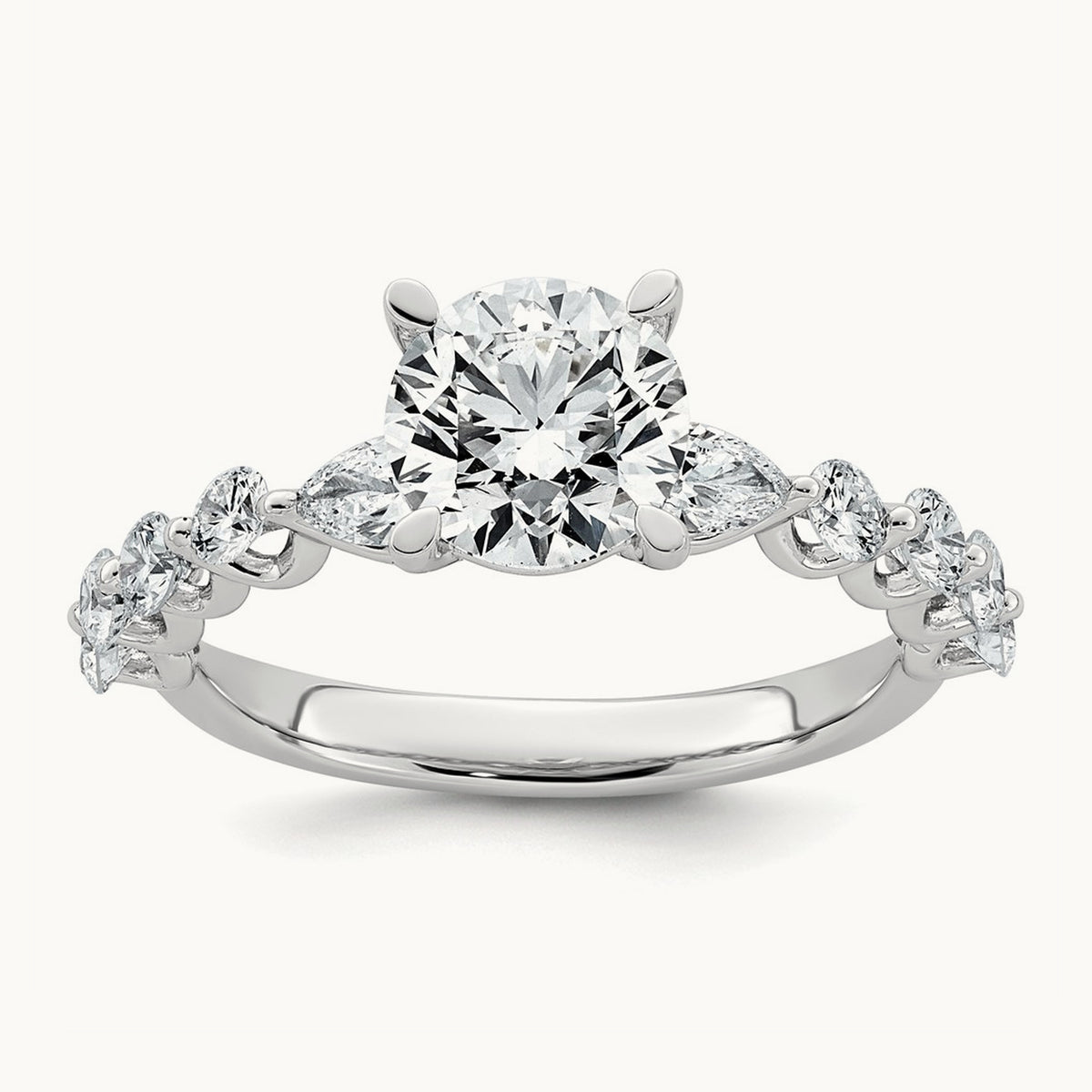 . Rd Center Engagement Ring, 2 1/4-5 1/8 ct Lab-Grown Diamond