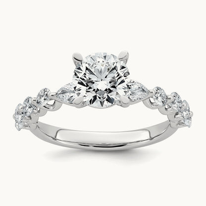 . Rd Center Engagement Ring, 2 1/4-5 1/8 ct Lab-Grown Diamond