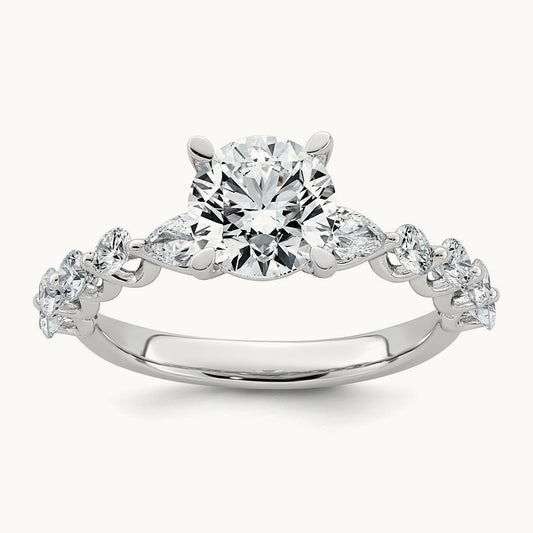 . Rd Center Engagement Ring, 2 1/4-5 1/8 ct Lab-Grown Diamond