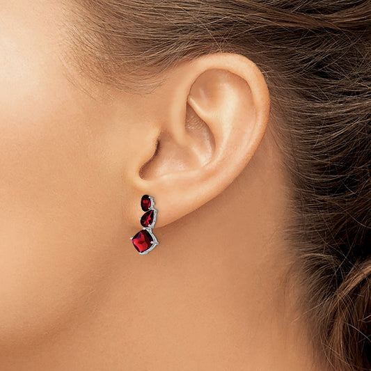 Garnet Dangle Earrings — photo set