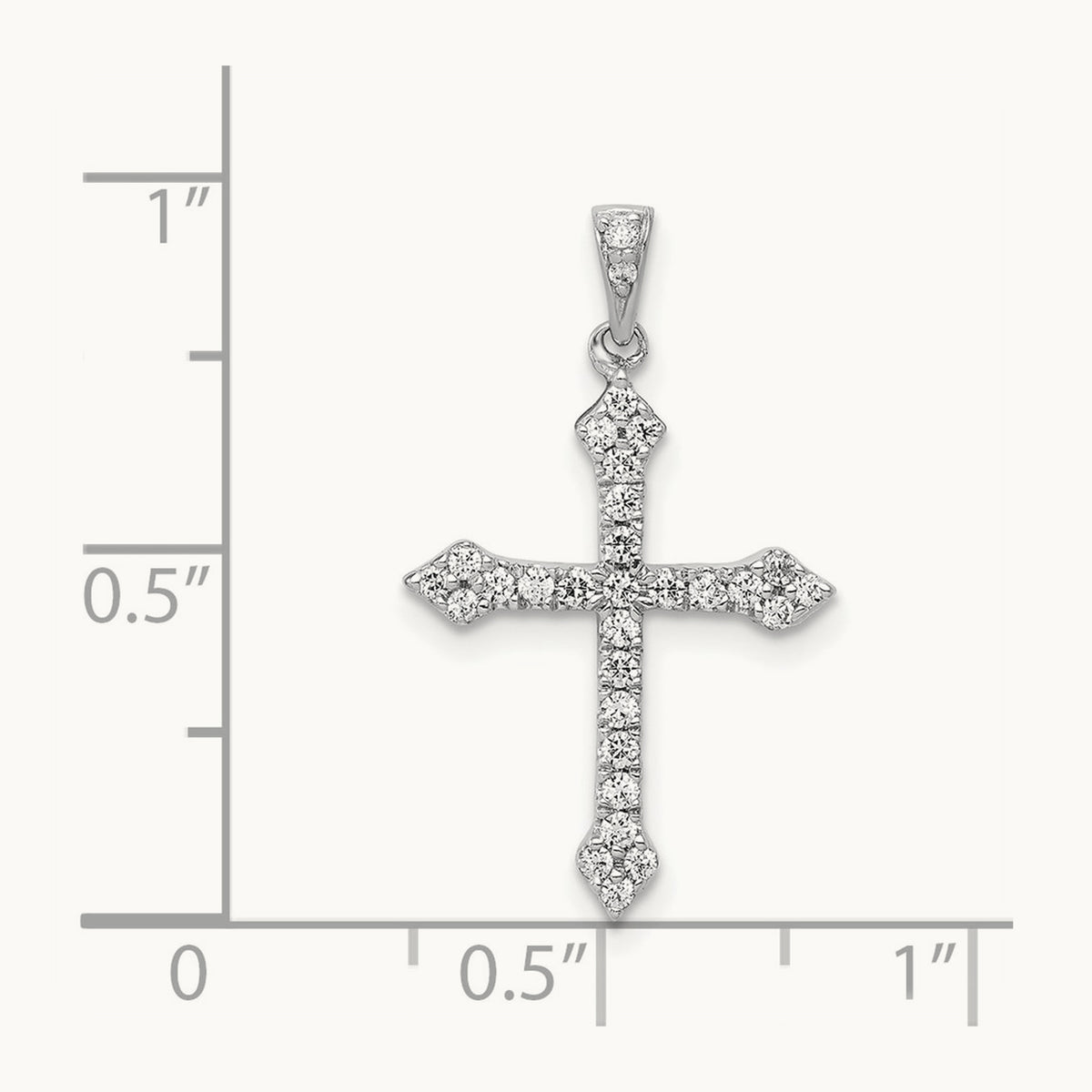 1/10ct. Diamond Cross Pendant — 24.5mm, 0.216 ct