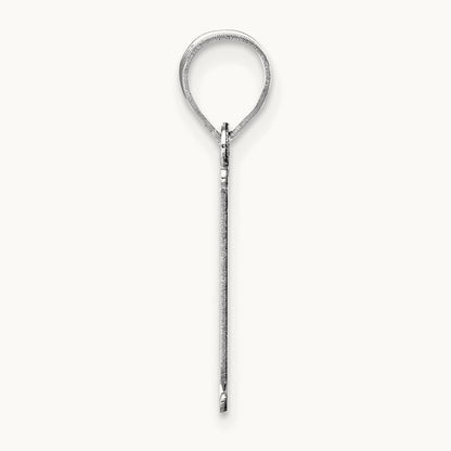 Polished Etched Letter I Initial Pendant, 14K White Gold