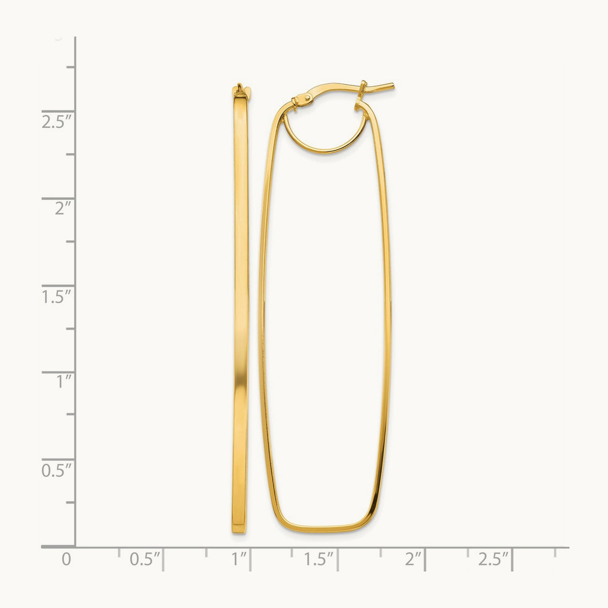 Polished Rectangle Hoop Earrings — photo set