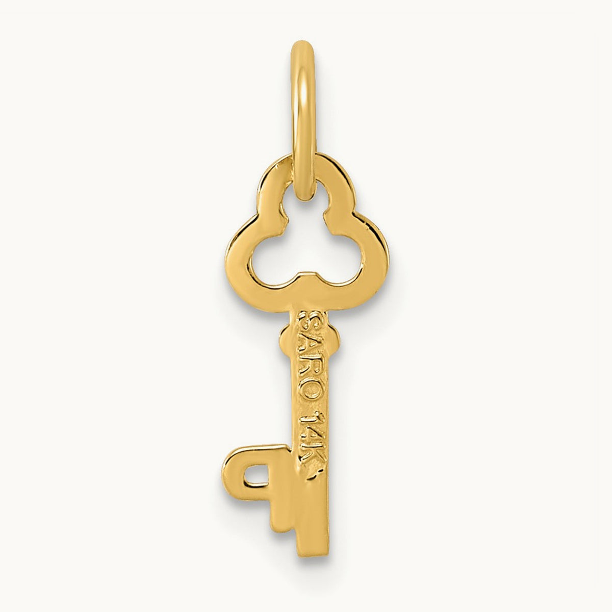 Key Initial Charm — 14K Yellow Gold, P