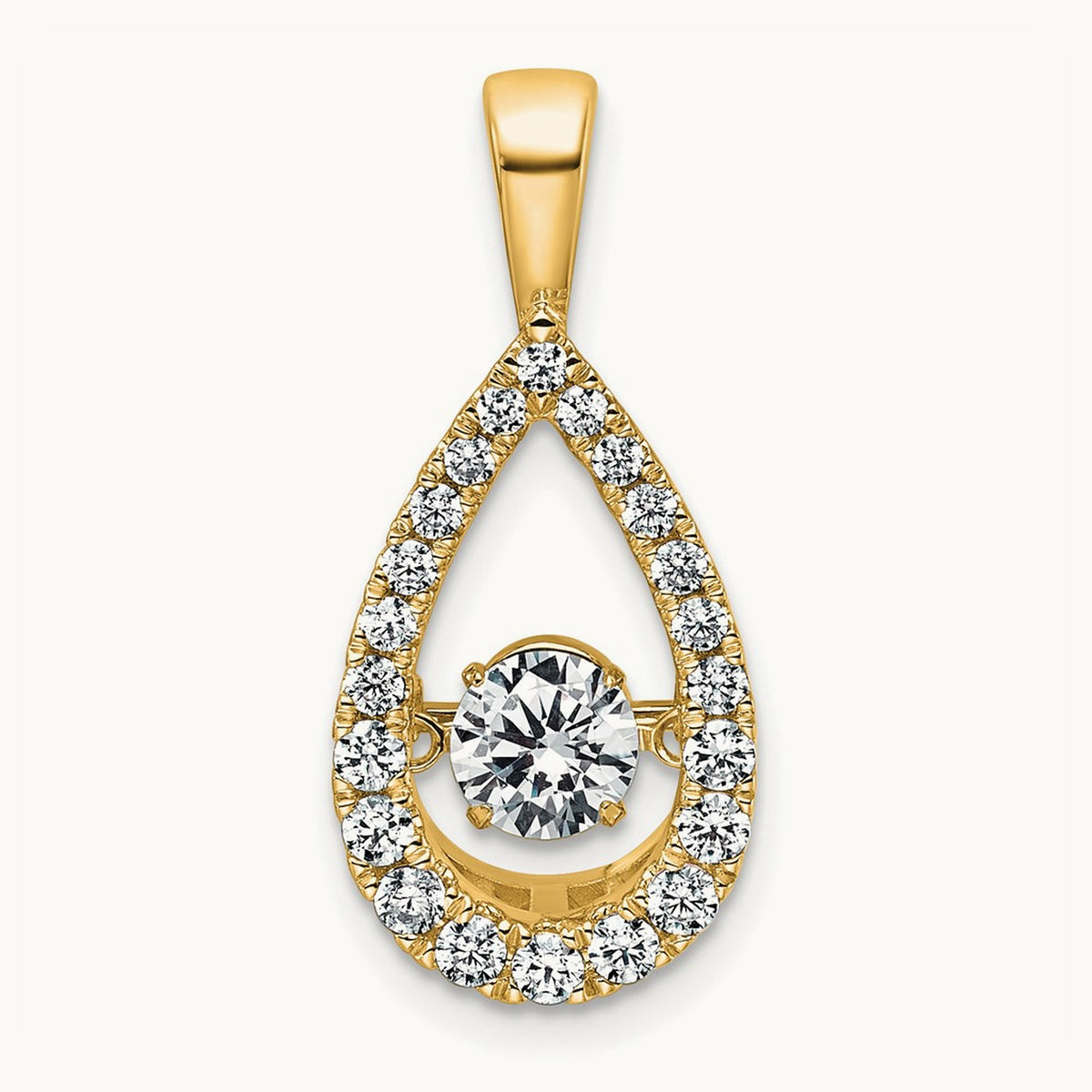 Teardrop Pendant, 0.75 ct tw Lab-Grown Diamond — 14K Yellow Gold