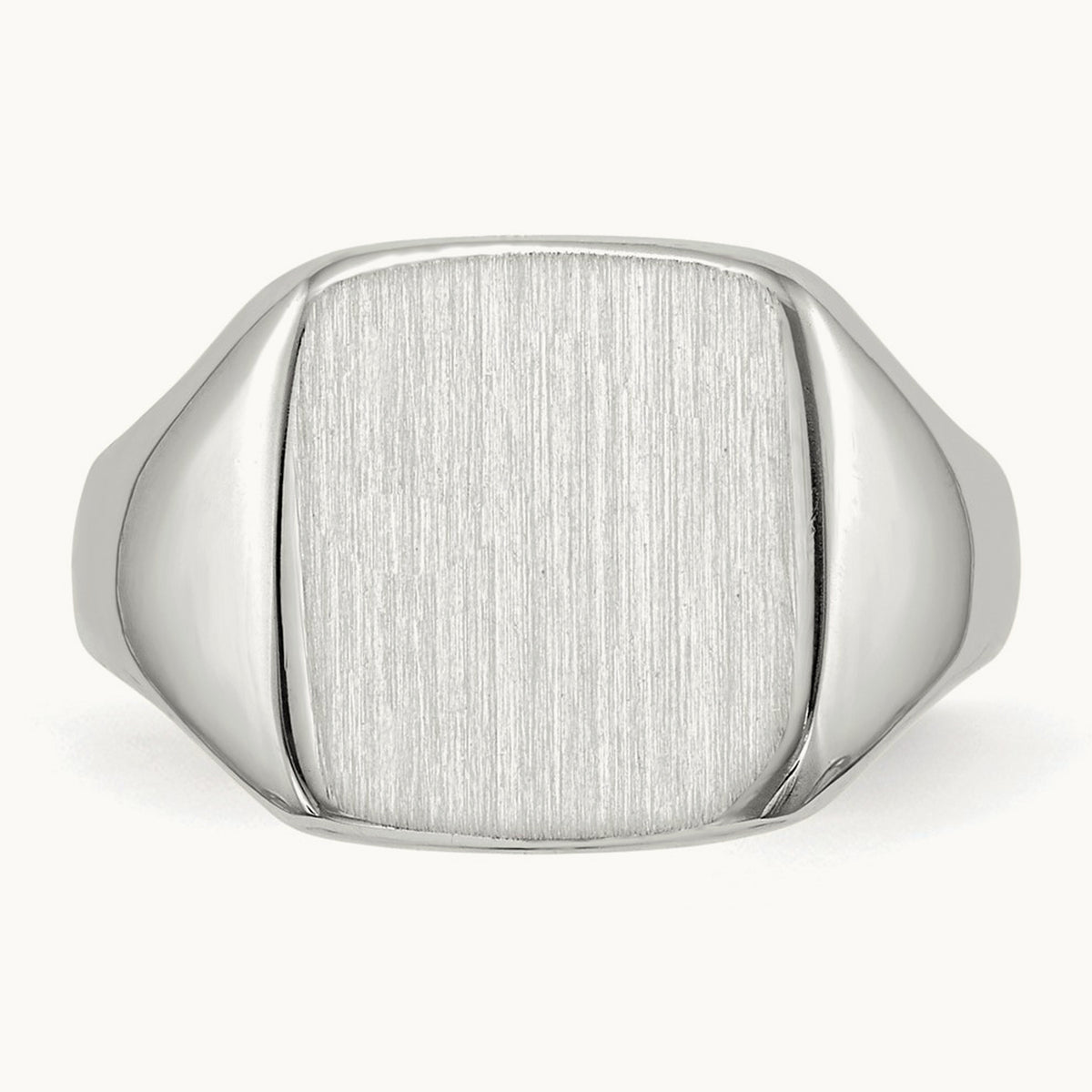10.5x11. Closed Back Signet Ring, 0mm, 14K White Gold