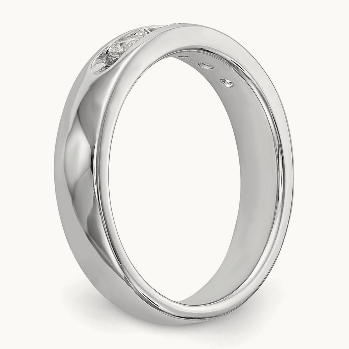 5-Stone Diamond Channel Band, 14K White Gold