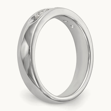 5-Stone Diamond Channel Band, 14K White Gold