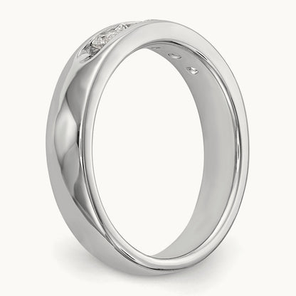 5-Stone Diamond Channel Band, 14K White Gold