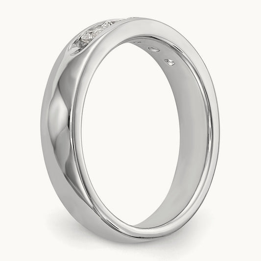 5-Stone Diamond Channel Band, 14K White Gold
