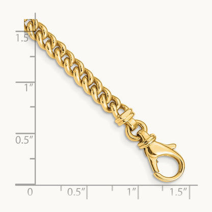 Hand Polished Fancy Link Bracelet, 4.5mm, 14K
