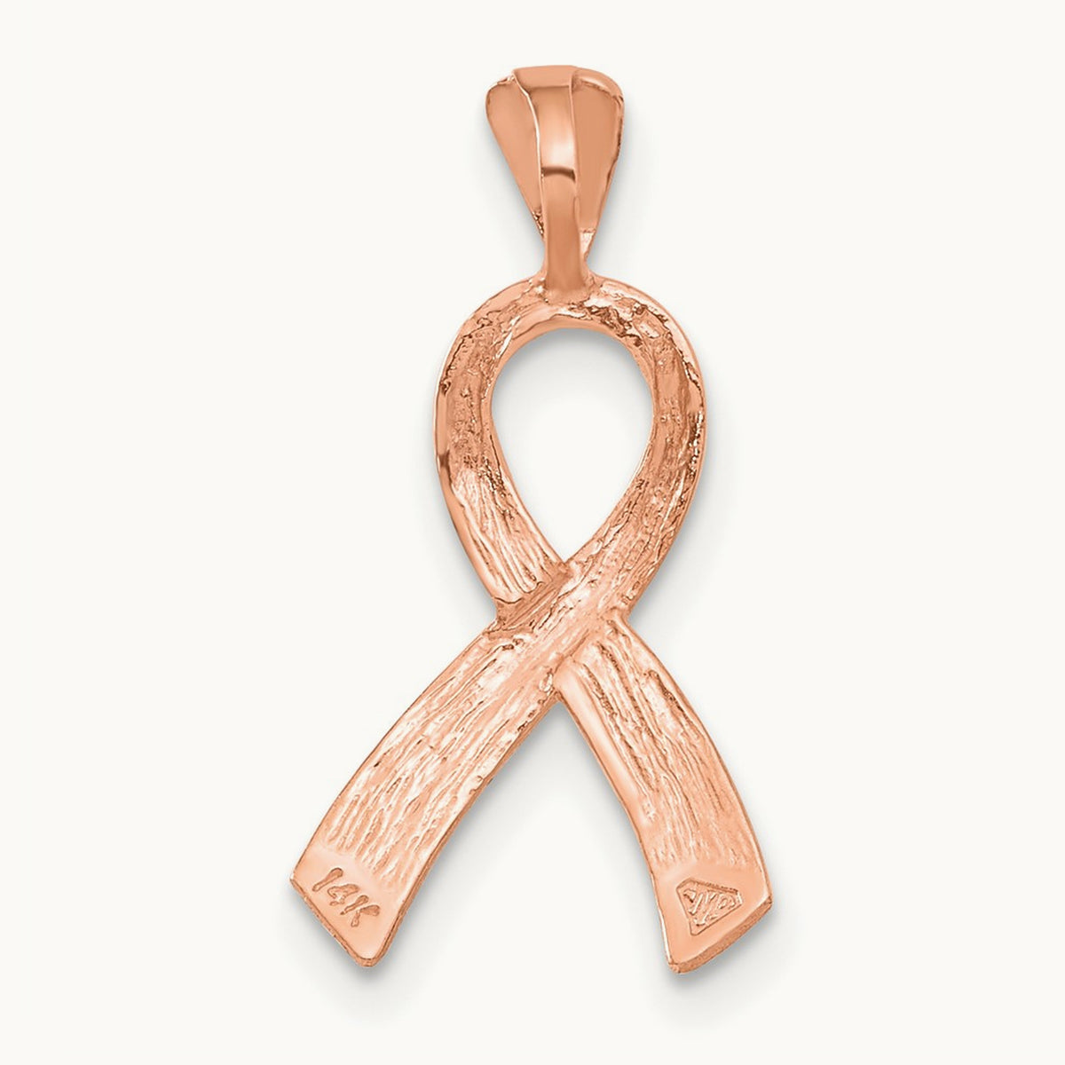 Diamond-cut Awareness Pendant — 14K Rose Gold