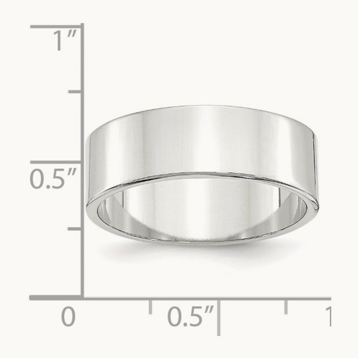 Lightweight Flat Band, 7mm, 10K White Gold