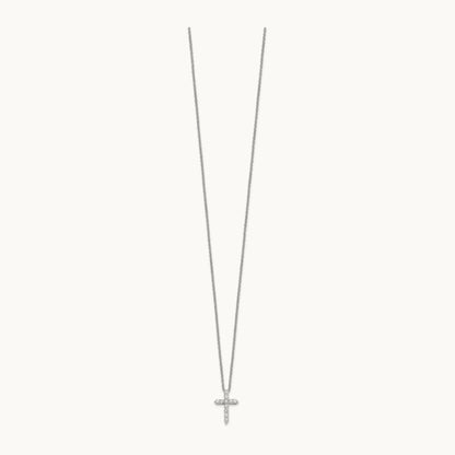 Diamond Cross 18 inch Necklace, 14K White Gold