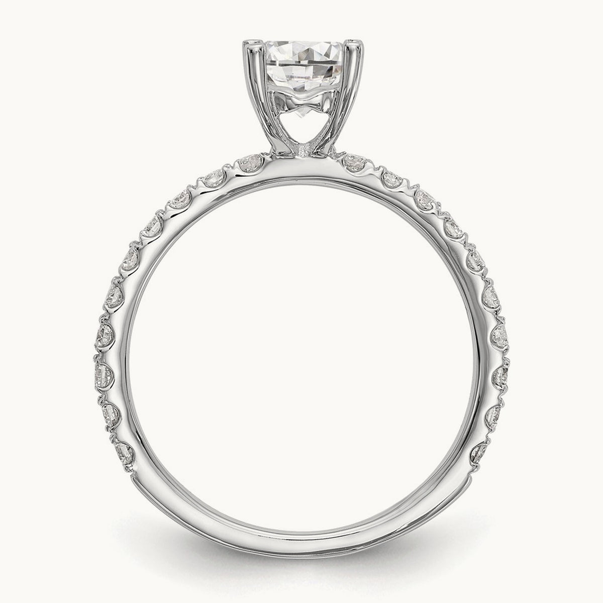 Round Semi-Mount Engagement Ring, 0.25 ct tw Lab-Grown Diamond — 14K White Gold