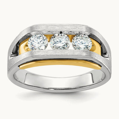 3 Stone Men's Ring, 1.00 ct tw Lab-Grown Diamond