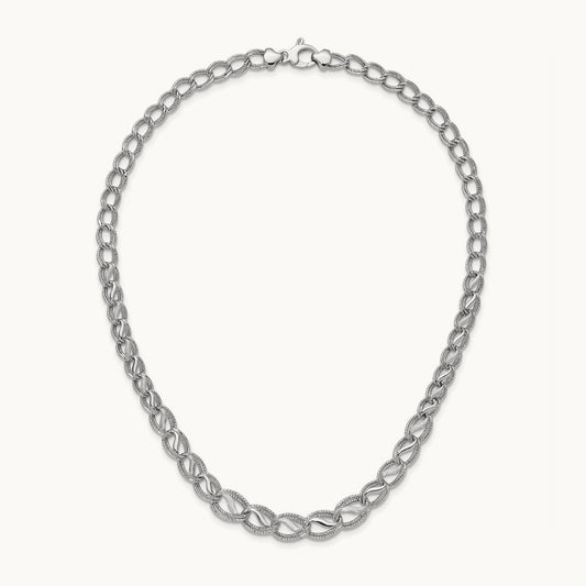 Diamond Cut Necklace, 14K White Gold