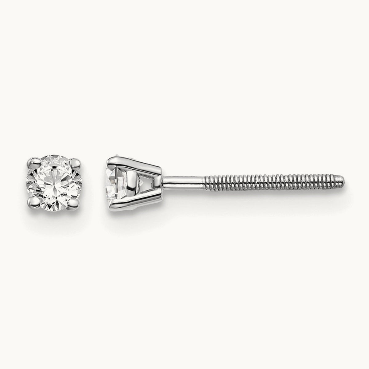 Round Diamond Stud Earrings — 14K White Gold, 0.21 ct tw